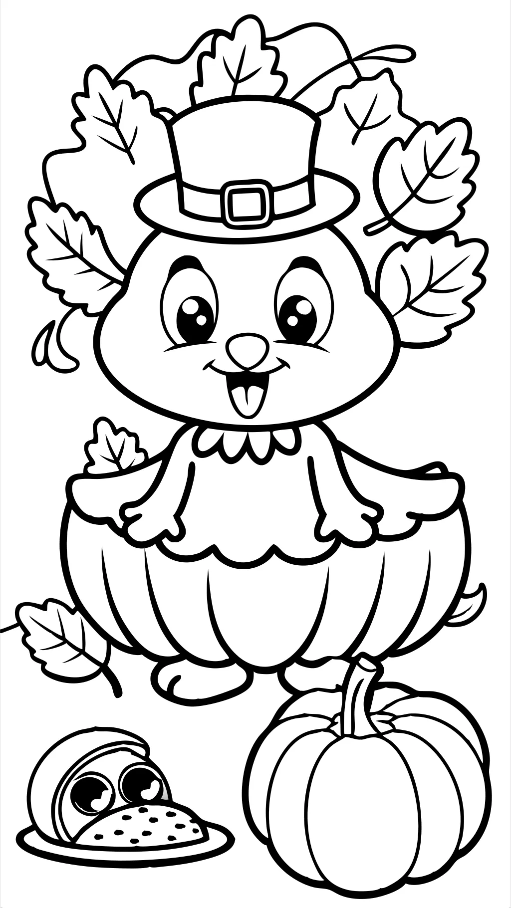 coloriage mignon de Thanksgiving